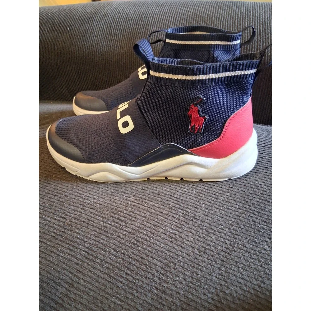 Polo Ralph Lauren Channing‎ Bootie Men's 7 Blue Red Slip On Boots